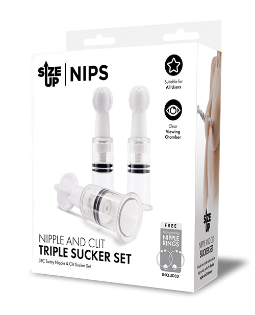 Size Up Nipple & Clit Triple Sucker Set