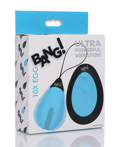 Bang! Bang! 10X Silicone Vibrating Egg - Blue - Image 5