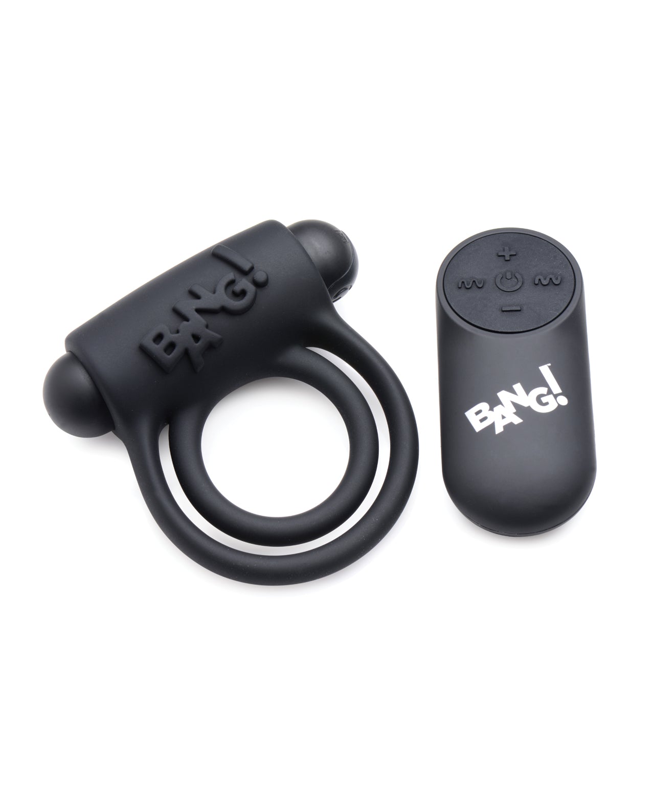 Bang! Vibrating Cock Ring & Bullet w/Remote Control - Black