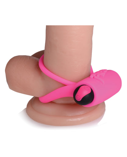 Bang! Bang! Vibrating Cock Ring & Bullet w/Remote Control - Pink - Image 4