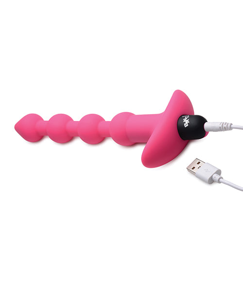 Bang! 28X Vibrating Silicone Anal Beads w/Remote Control - Pink