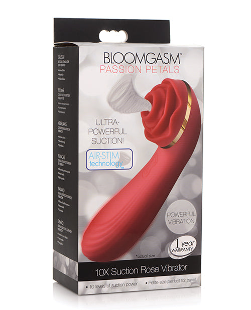 NO ETA Inmi Bloomgasm Passion Petals Rose 10X Suction & Vibrator - Red