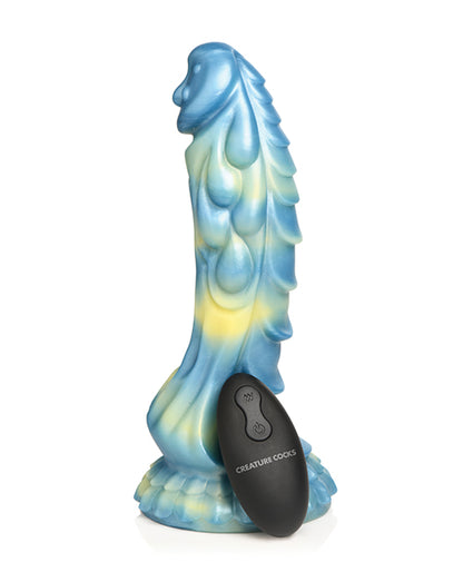 Creature Cocks Sea Stallion Vibrating Dildo w/Remote - Blue/Yellow