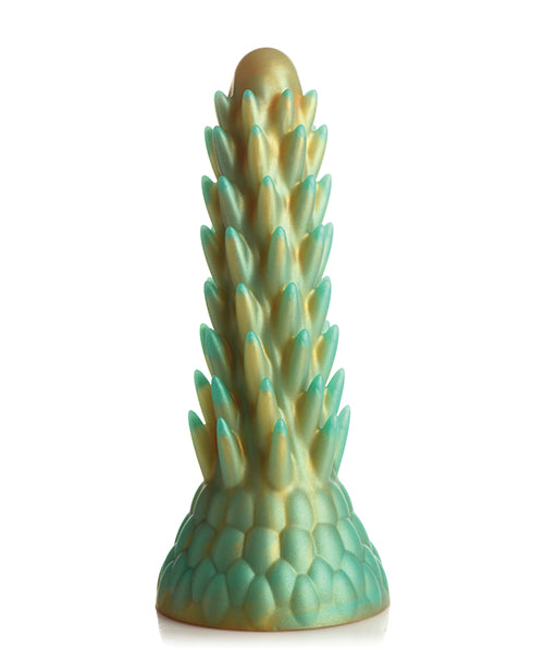 Creature Cocks Stegosaurus Spiky Reptile Silicone Dildo - Teal/Gold