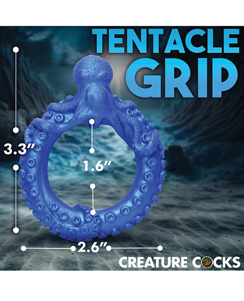 Creature Cocks Poseidon's Octo Silicone Cock Ring - Blue