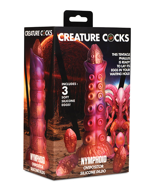 Creature Cocks Nymphoid Ovipositor Silicone Dildo w/Eggs - Multi Color