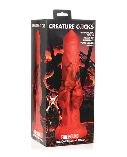 Creature Cocks Creature Cocks Fire Hound Silicone Dildo - Large Red - Image 6