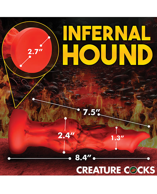 Creature Cocks Fire Hound Silicone Dildo - Medium Red