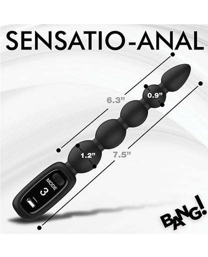 Bang! Digital Silicone Anal Beads - Black