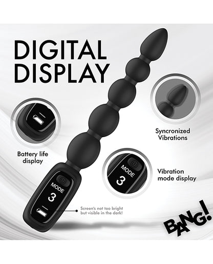 Bang! Digital Silicone Anal Beads - Black