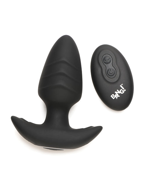 Bang! Rotating & Vibrating Tapered Butt Plug w/Remote - Black