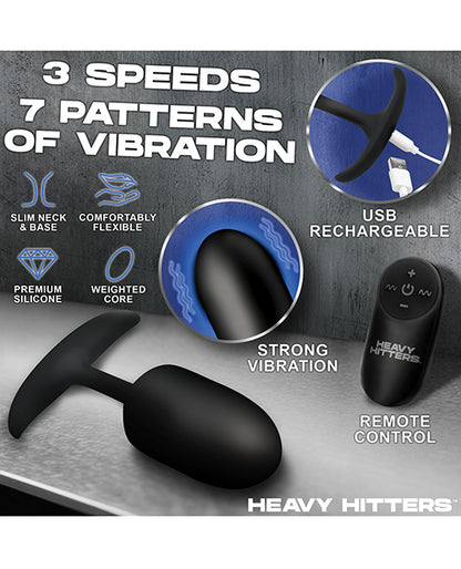 Heavy Hitters - Vibrating Weighted Silicone Anal Plug - Extra Large