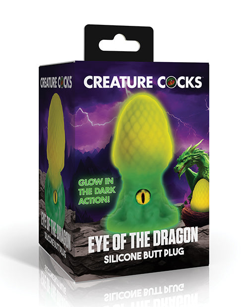 Creature Cocks - Eye of the Dragon Silicone Butt Plug - Green