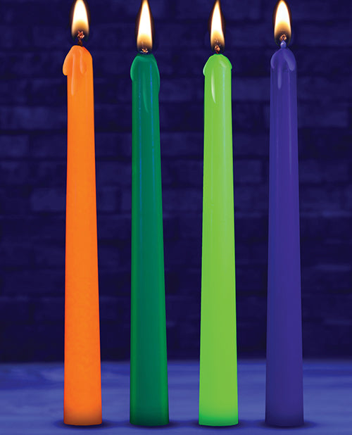 Master Series - Glow Wax UV Blacklight Reactive Drip Candles Set of 4