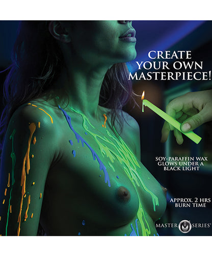 Master Series - Glow Wax UV Blacklight Reactive Drip Candles Set of 4