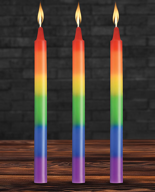 Master Series - Pride Candles Rainbow Drip Candle Set of 3