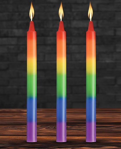 Master Series - Pride Candles Rainbow Drip Candle Set of 3