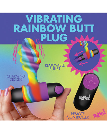 Bang! Vibrating Rainbow Butt Plug