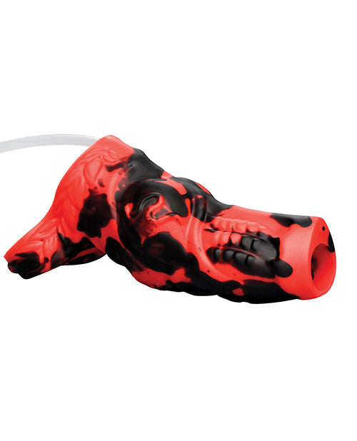Creature Cocks Hell Hound Squirting Silicone Penis Enhancer - Red