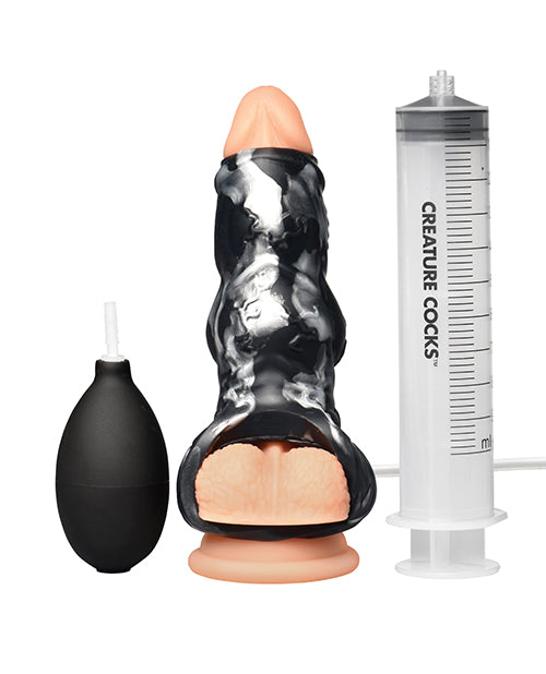 Creature Cocks Night Prowler Squirting Silicone Penis Enhancer - Silver