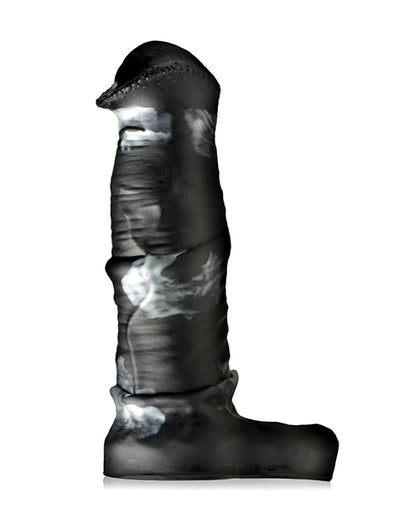 Creature Cocks Stallion 1" Silicone Penis Extension - Black/Silver Large