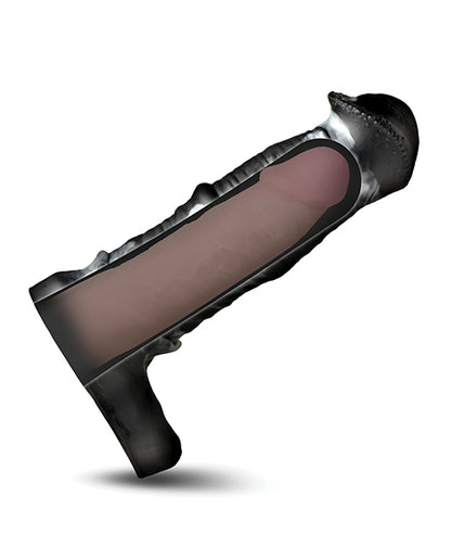 Creature Cocks Stallion 1.5" Silicone Penis Extension - Black/Silver - Extra Large