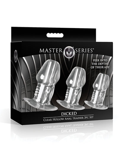 Master Series Master Series - Dicked Clear Hollow Anal Plug 3 pc Set