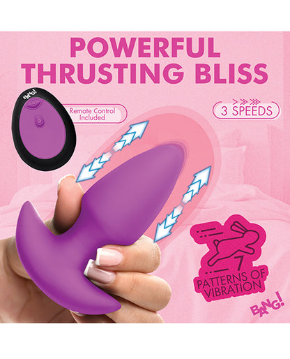 Bang! Thrusting & Vibrating Butt Plug - Purple