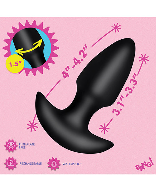 Bang! Thrusting & Vibrating Butt Plug - Black