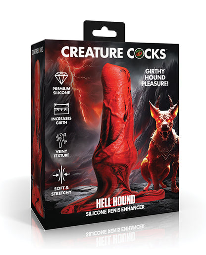 Creature Cocks Hellhound Silicone Penis Enhancer - Red/Black