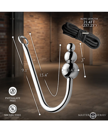 Master Series Roped Beaded Anal Hook w/Rope