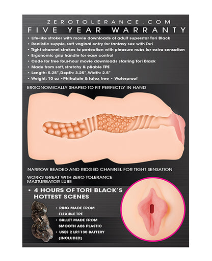 Zero Tolerance Tori Black Movie Download w/Realistic Vagina Stroker