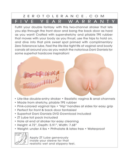 Zero Tolerance Dani Daniels Realistic Ass & Vagina Stroker w/Movie Download
