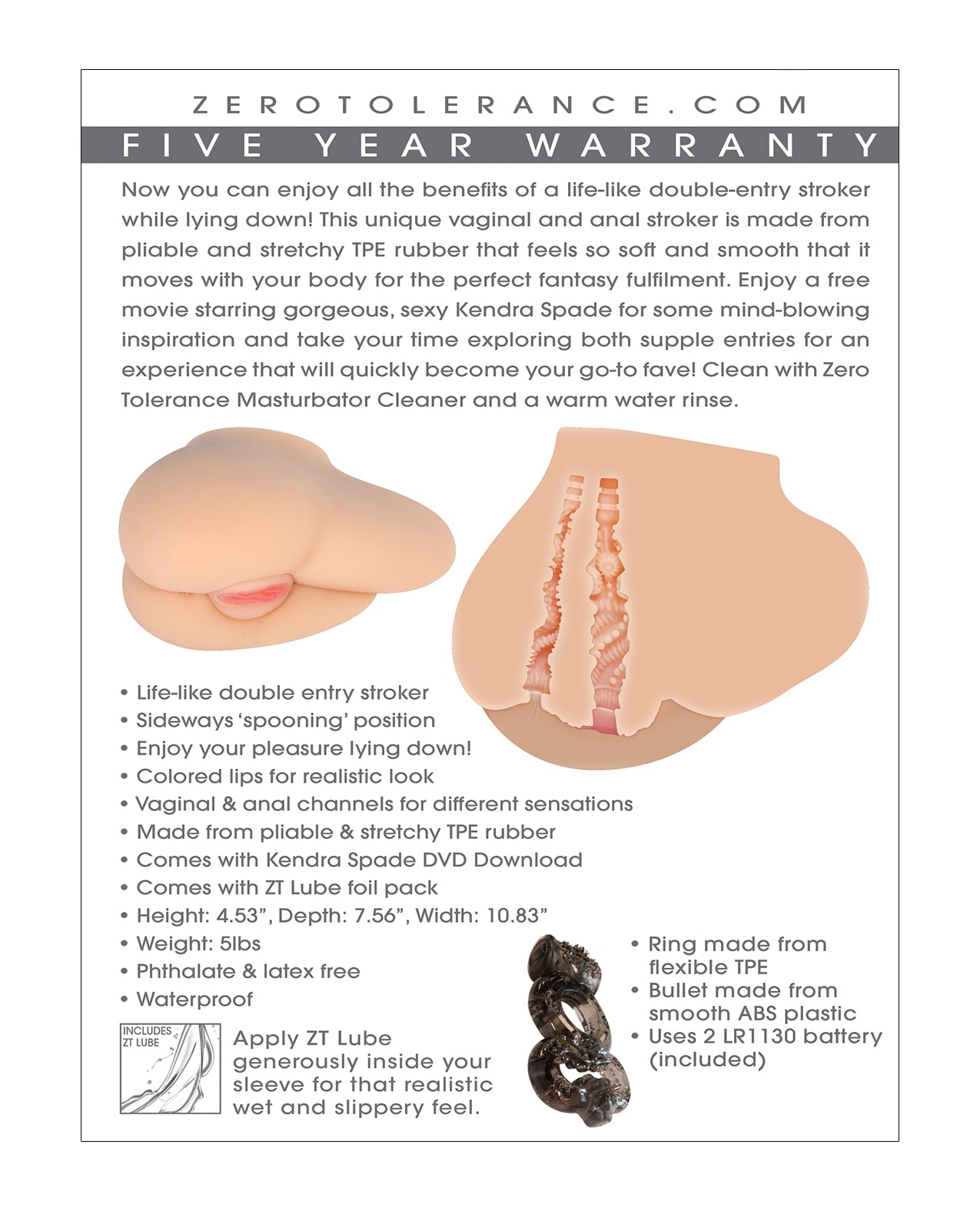 Zero Tolerance Kendra Spade Pussy Stroker w/Movie Download