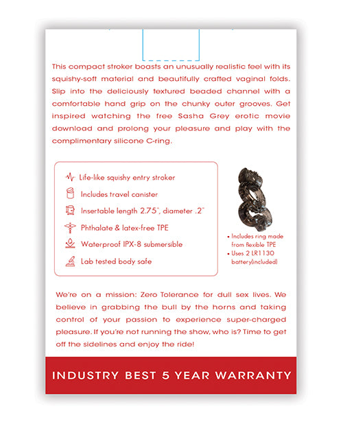 Zero Tolerance Sasha Grey Movie w/Mini Vagina Stroker