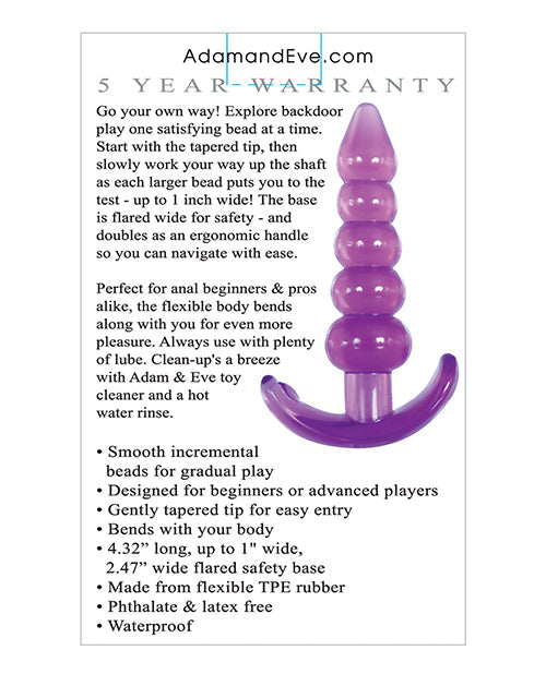 Adam & Eve Bumpy Delight Anal Plug - Purple