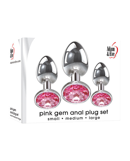 Adam & Eve Pink Gem Anal Plug Set