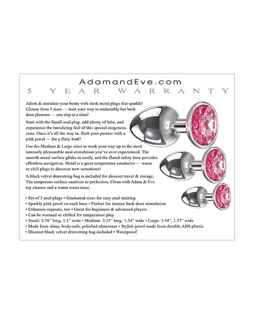 Adam & Eve Pink Gem Anal Plug Set