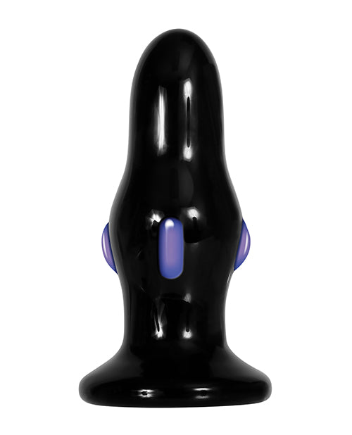 Adam & Eve Rear Rocker Vibrating Glass Anal Plug - Black