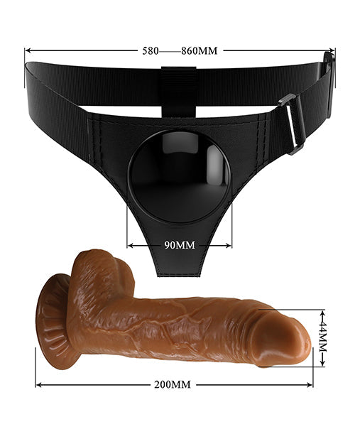 Pretty Love Micheal Universal Harness Brief w/7.0" Realistic Dildo - Brown