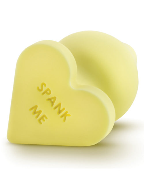 Blush Play With Me Naughty Candy Heart Spank Me Plug - Yellow