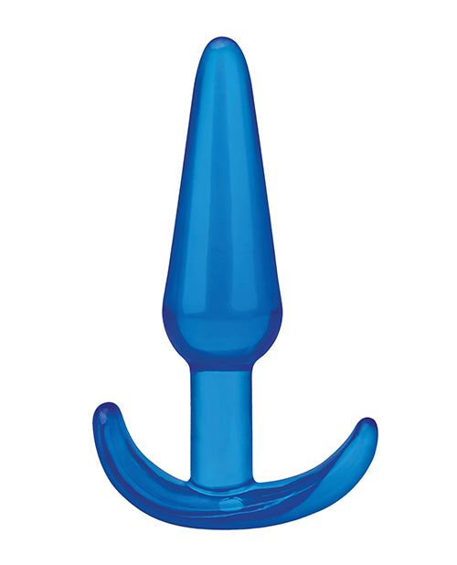 Blue Line C & B 4.25" Slim Tapered Butt Plug - Jelly Blue