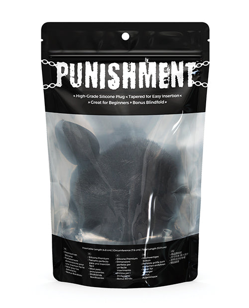 Punishment Bunny Tail Butt Plug - Black