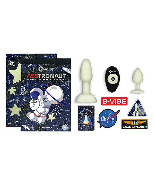 b-Vibe Asstronaut Butt Play Set - Glow in The Dark