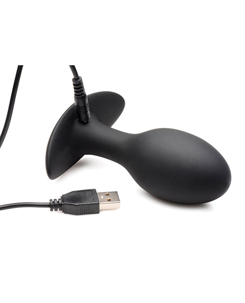 Curve Toys Rooster Rumbler Vibrating Silicone Anal Plug Large - Black