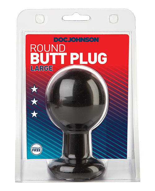 Round Butt Plug Large - Black