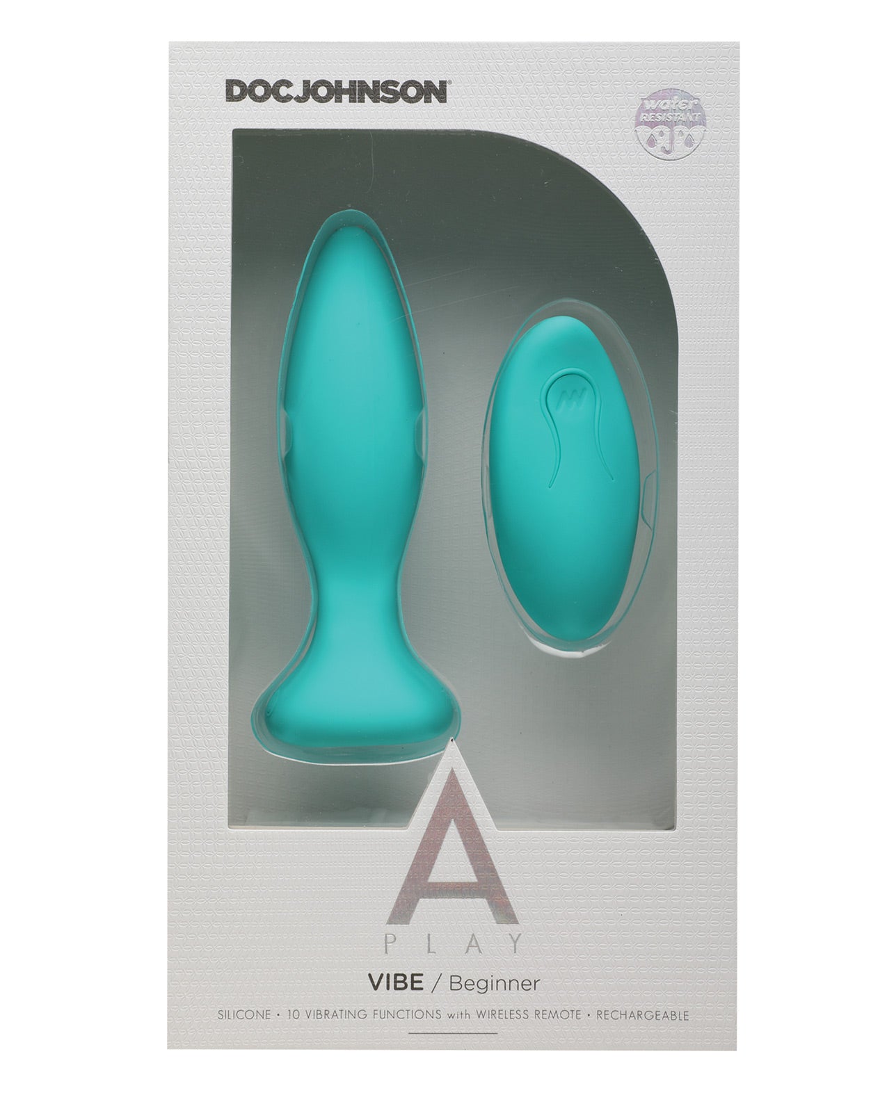 A Play Rechargeable Silicone Beginner Anal Plug w/Remote - Teal