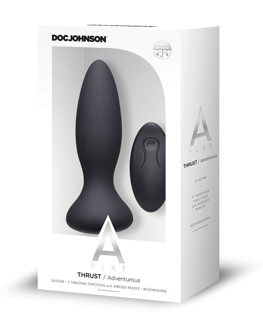 Purchase A Play Thrust Rechargeable Anal Plug w/Remote - Black