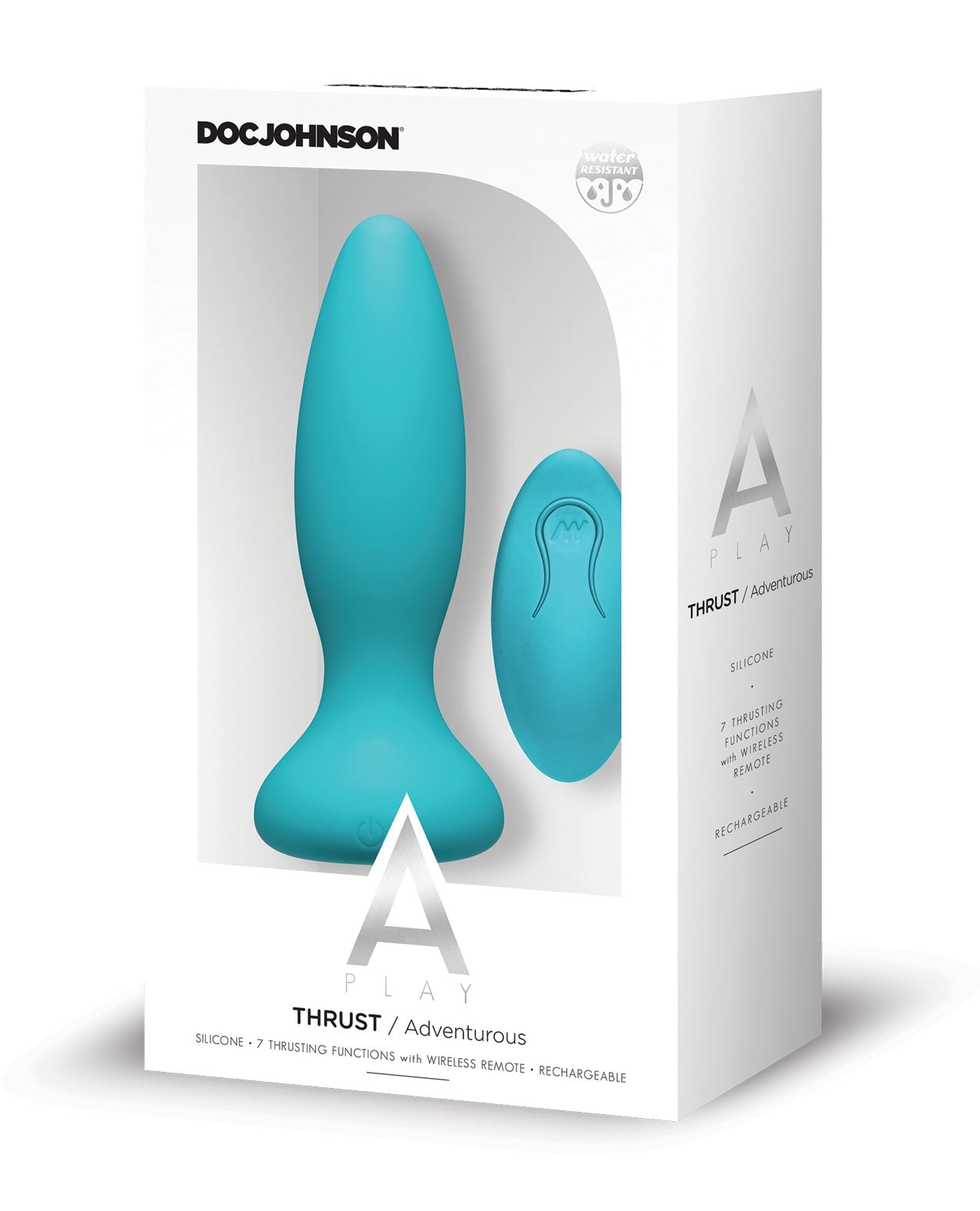 Get A Play Thrust Adventurous Rechargeable Anal Plug w/Remotes - Teal