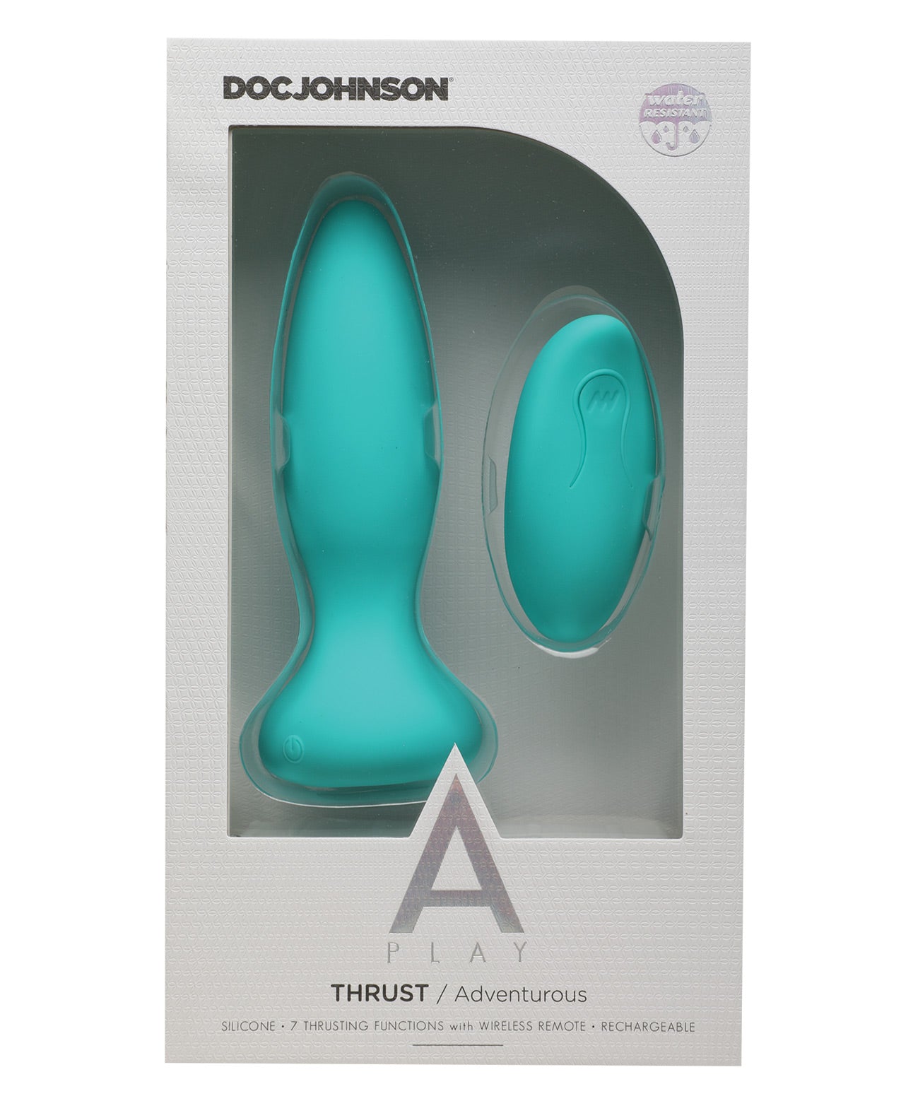 Get A Play Thrust Adventurous Rechargeable Anal Plug w/Remotes - Teal